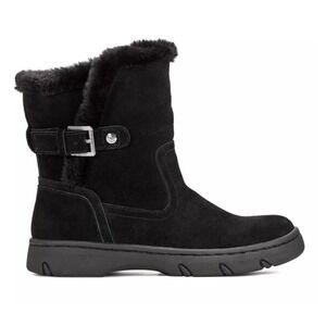 Easy Spirit Womens‎ Black Winter Snow Boots Faux Fur Trim Buckle Accent 8M NEW